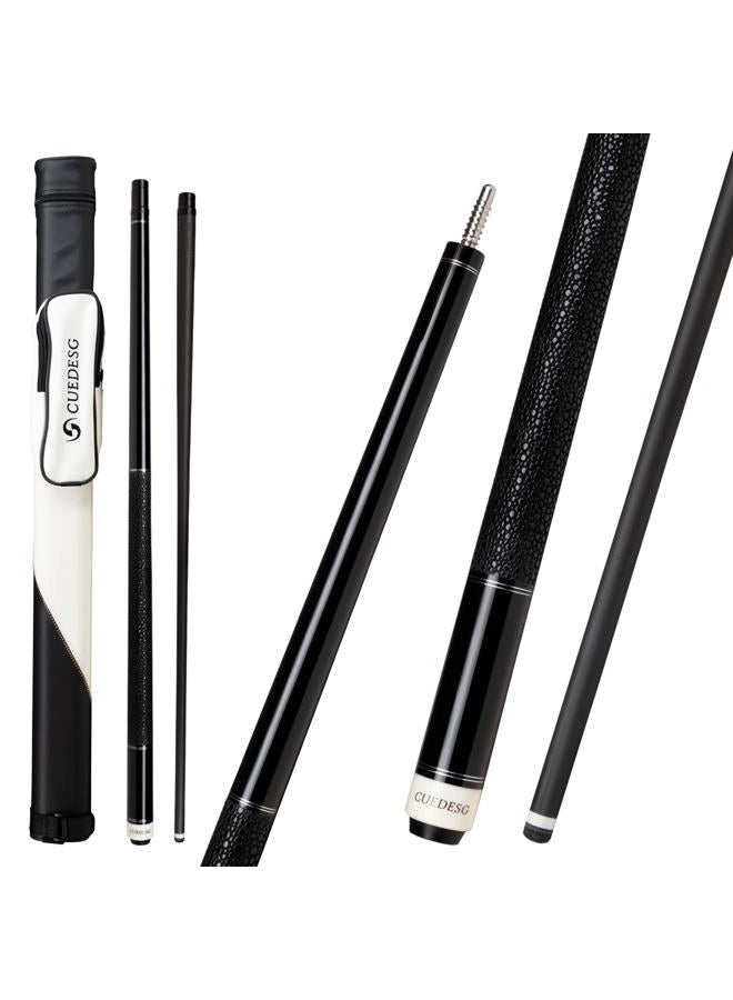 CUEDESG Carbon Fiber Pool Cue Stick 10.5mm/11.8mm/12.5mm,Low Deflection Pool Stick,Professional Cue Stick with Case… (Black_Leather Wrap_11.8mm) - Image 1