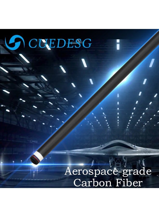 CUEDESG Carbon Fiber Pool Cue Stick 10.5mm/11.8mm/12.5mm,Low Deflection Pool Stick,Professional Cue Stick with Case… (Black_Leather Wrap_11.8mm) - Image 2