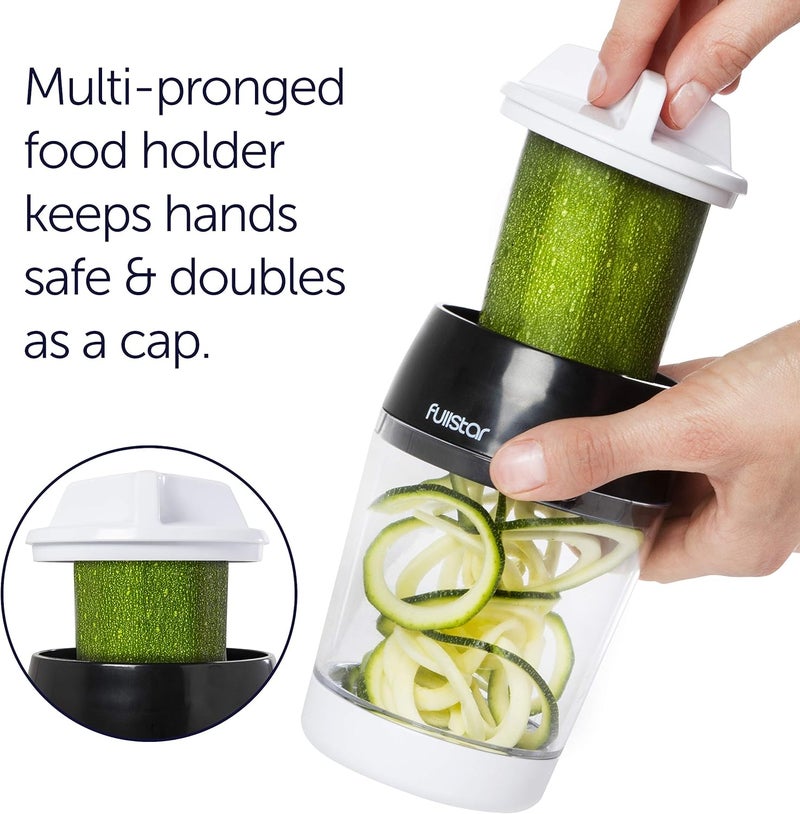 FULL STAR Vegetable Spiralizer and Slicer - Zucchini Spiralizer Noodle Maker with Sharp Stainless Steel Blades, Spiralizer for Veggie Noodles, Cucumber Veggie Vegetable Zoodler, Kitchen Gadget (4 in 1) - Image 4