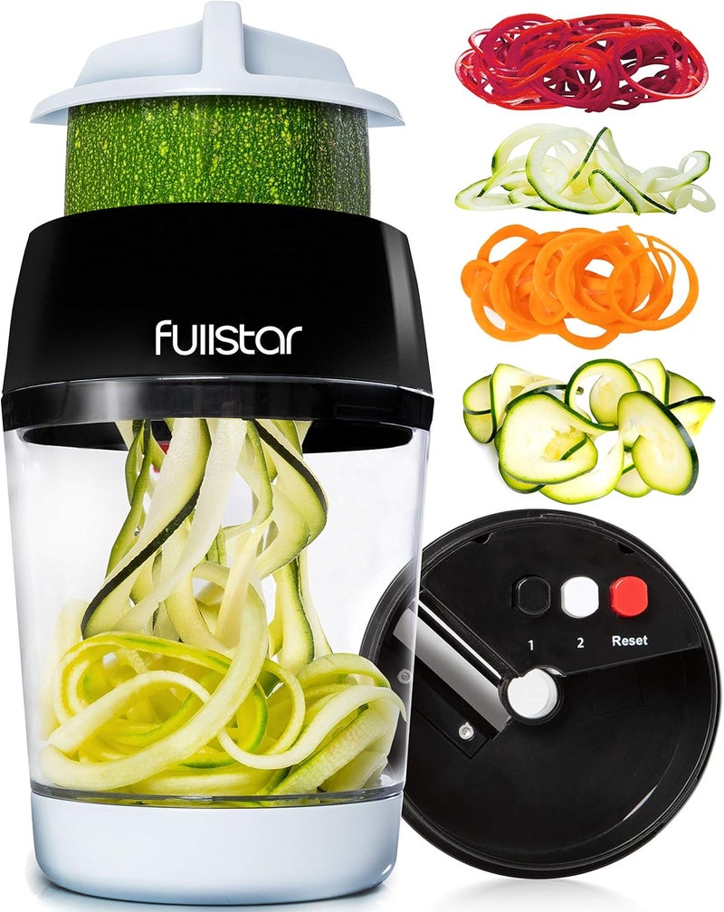 FULL STAR Vegetable Spiralizer and Slicer - Zucchini Spiralizer Noodle Maker with Sharp Stainless Steel Blades, Spiralizer for Veggie Noodles, Cucumber Veggie Vegetable Zoodler, Kitchen Gadget (4 in 1) - Image 1