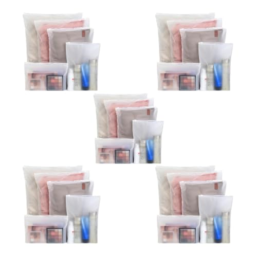 ZURATO 5pc Set Transparent Packing Bags for Travelling, Zip Bags for Clothes, Cosmetic, Jewellery, Tolitary, Shoes Storage Bag for Travel Organizer, Zip Lock Bag with Air Vent Hole (5 Set) - Image 1