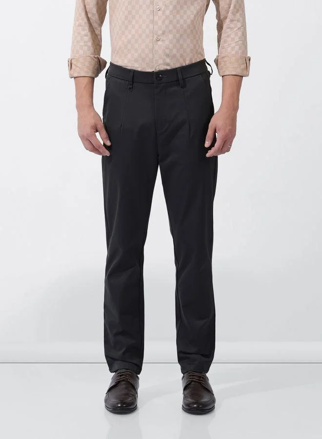 The Indian Garage Co Men Relaxed Fit Solid Cross Pocket Mid-Rise Trousers