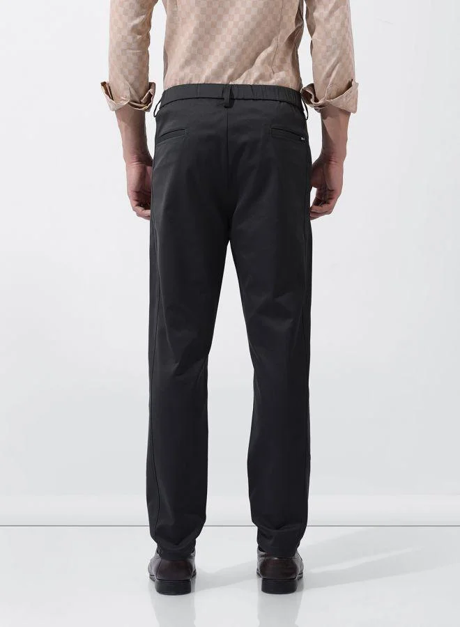 The Indian Garage Co Men Relaxed Fit Solid Cross Pocket Mid-Rise Trousers