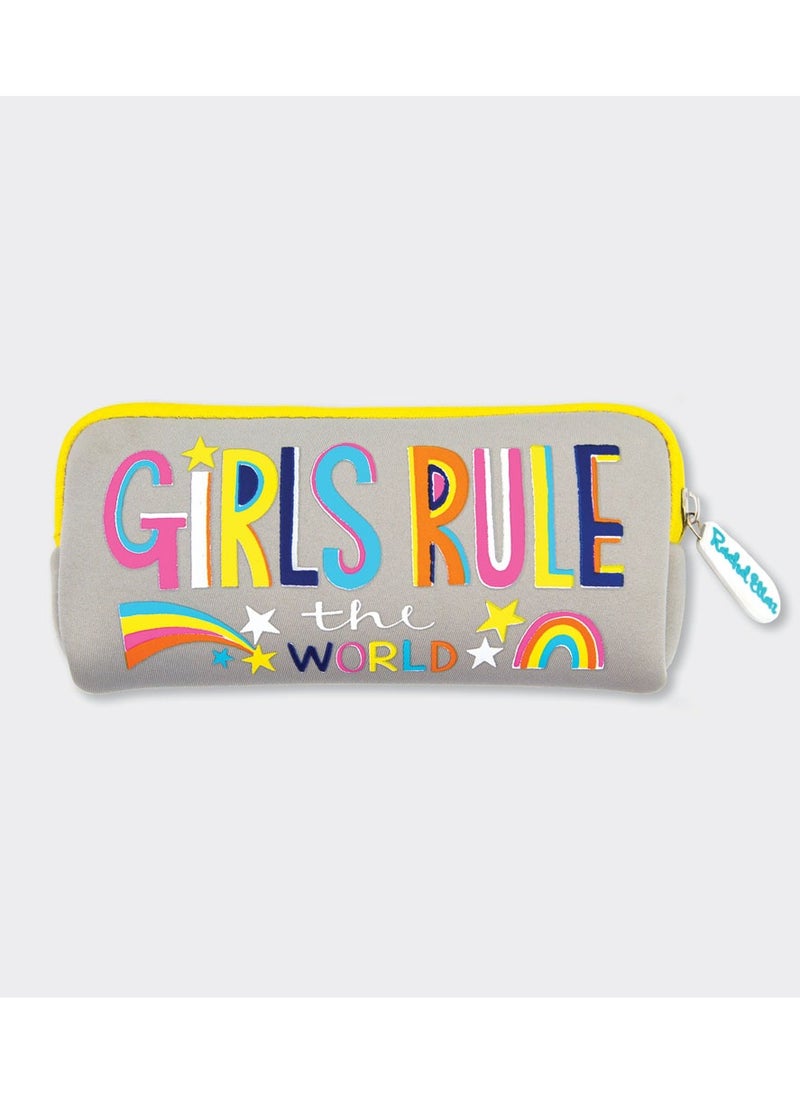 Rachel Ellen Childrens Girls Rule the World Neoprene Pencil Case  - Image 1