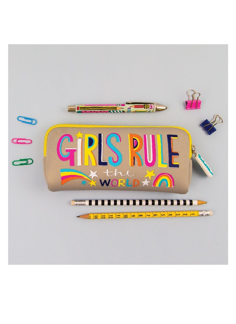 Rachel Ellen Childrens Girls Rule the World Neoprene Pencil Case  - Image 3
