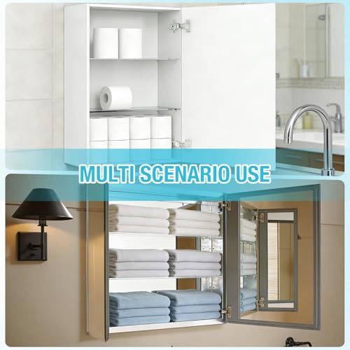 EYAYEN 4 Pcs Medicine Cabinet Shelves 13 Inch Acrylic Replacement Organizer for Bathroom Living Room Wall Mounted Shelves for Kitchen Cabinet (Clear) - Image 5