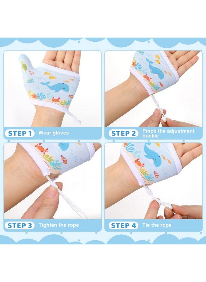 Seematn 4 Pairs Thumb Sucking Stop for Kids Breathable Thumb Suck Guard for Baby Toddler Stop Sucking Fingers Nail Biting Gloves(3-6 Years,Dinosaur) - Image 4