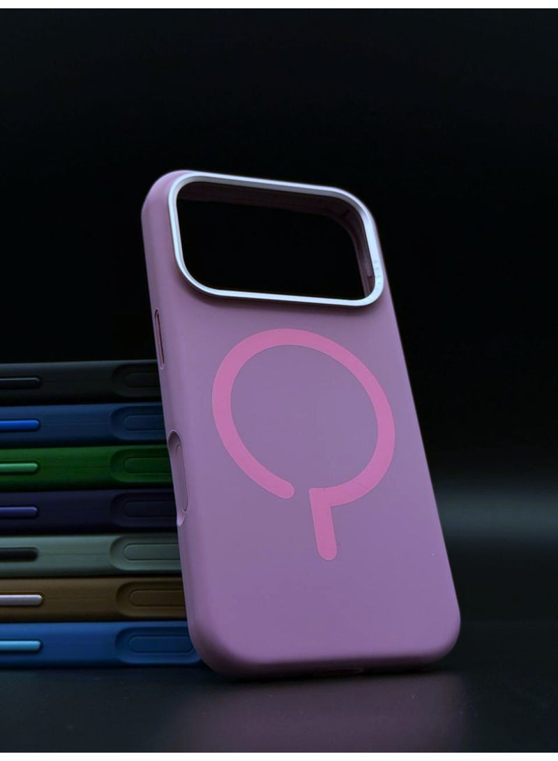 general Premium Silicone MagSafe Case for iPhone 17 Pro Max – Slim, Shockproof, Magnetic Wireless Charging Compatible Protective Cover (Light Purple) - Image 3