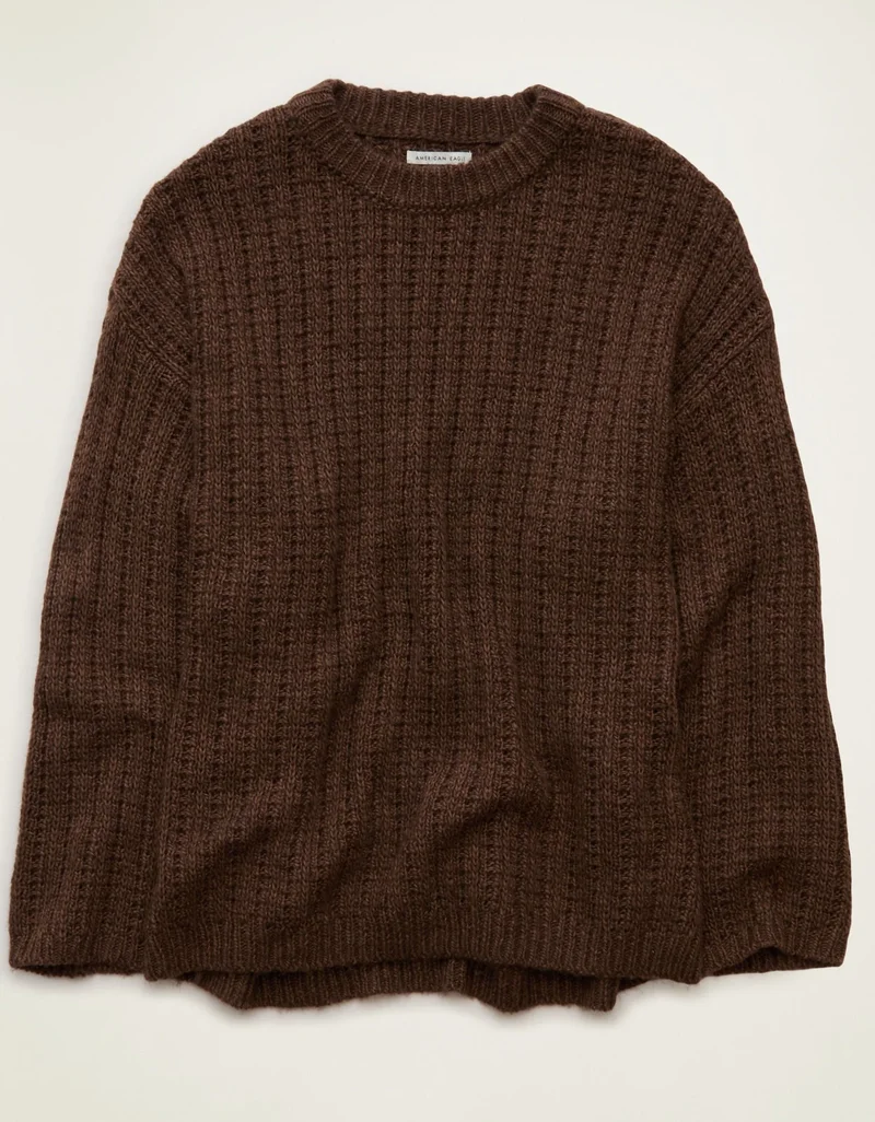 American Eagle  AE Waffle Crew Pullover for Women | Best Price UAE
