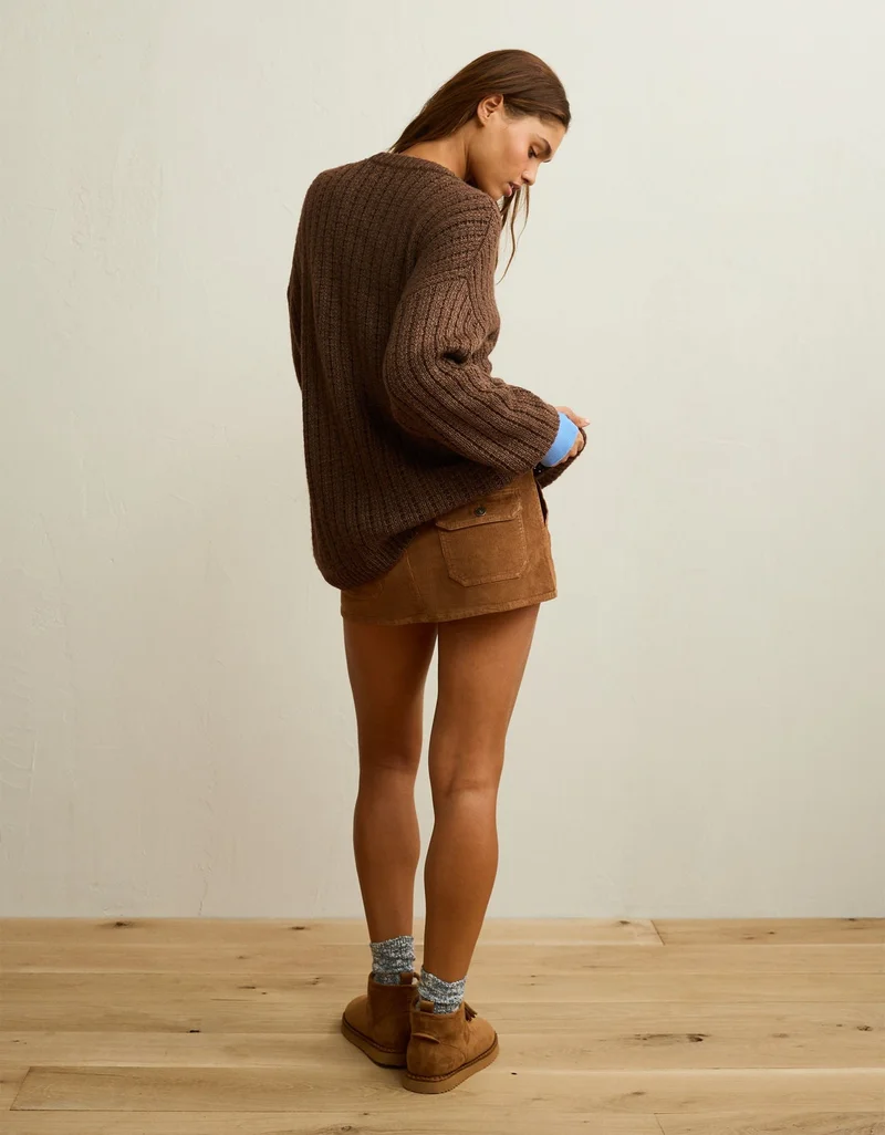American Eagle  AE Waffle Crew Pullover for Women | Best Price UAE