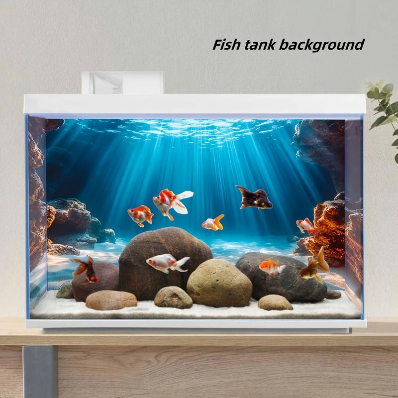 Sunshine Coral Reef Aquarium Background Sticker 19.69x11.81inch Beach View - Image 4