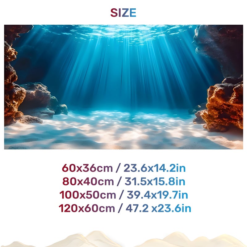 Sunshine Coral Reef Aquarium Background Sticker 19.69x11.81inch Beach View - Image 2