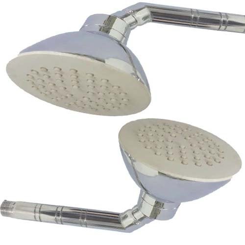 SHRUTI Heavy Duty Overhead shower Spice Round Single Flow ABS Shower Head with Round Shower Head arm Rain Shower With Rubbit Cleaning System Chrome with Free Wall flange And Teflon tap 6001 1774 1375 - Image 1