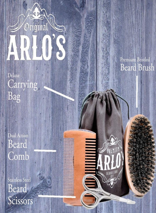 Arlo's 5-PC Mens Premium Beard Grooming Kit w/ Coconut Beard Oil 2.5oz Beard Oil, Beard Brush, Beard Comb, Beard Scissors & Carry Bag - Image 3