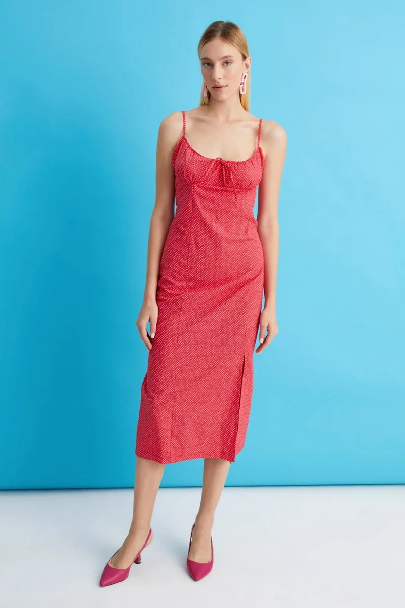 Alexander Gardi Polka Dot Midi Dress