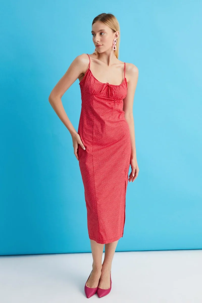 Alexander Gardi Polka Dot Midi Dress
