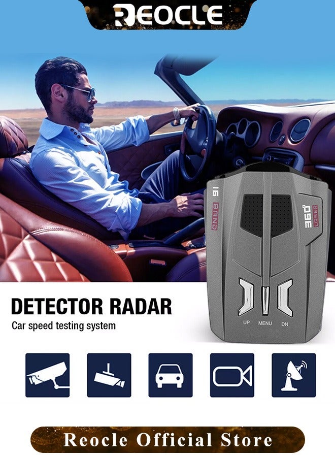 REOCLE Radar Detectors for Cars, Radar Detector with Automatic 360 Degree Detection, Vehicle Speed Alarm System, City Highway, Led Display, Voice Prompt Speed - Image 4