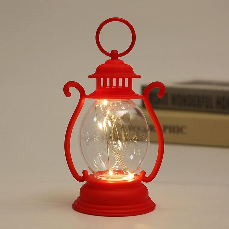 Red LED Hanging Lantern Battery Operated Retro Decorative for Christmas Halloween Outdoor Camping - Image 3