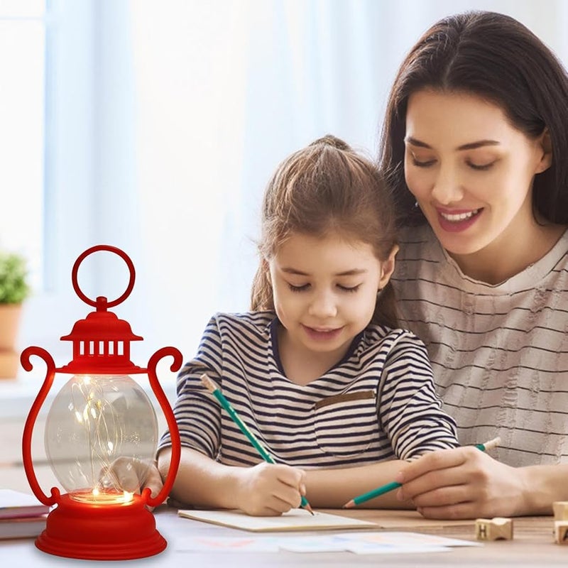 Red LED Hanging Lantern Battery Operated Retro Decorative for Christmas Halloween Outdoor Camping - Image 4