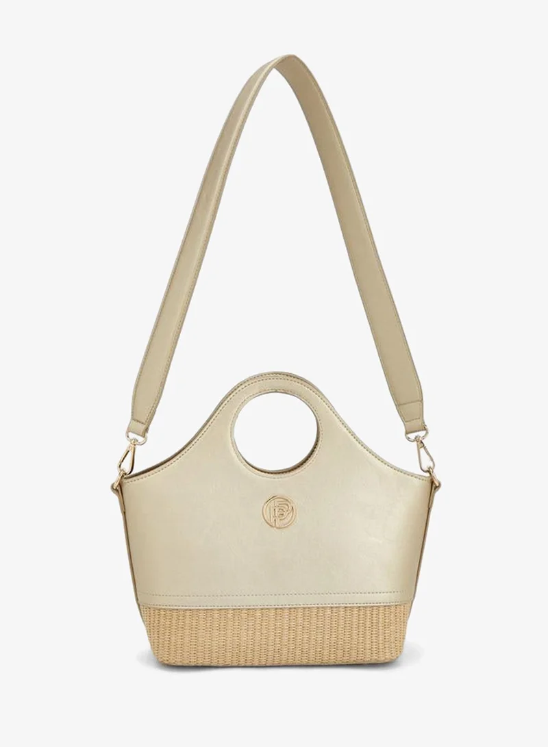 ببرمنة Textured Tote Bag With Zip Closure