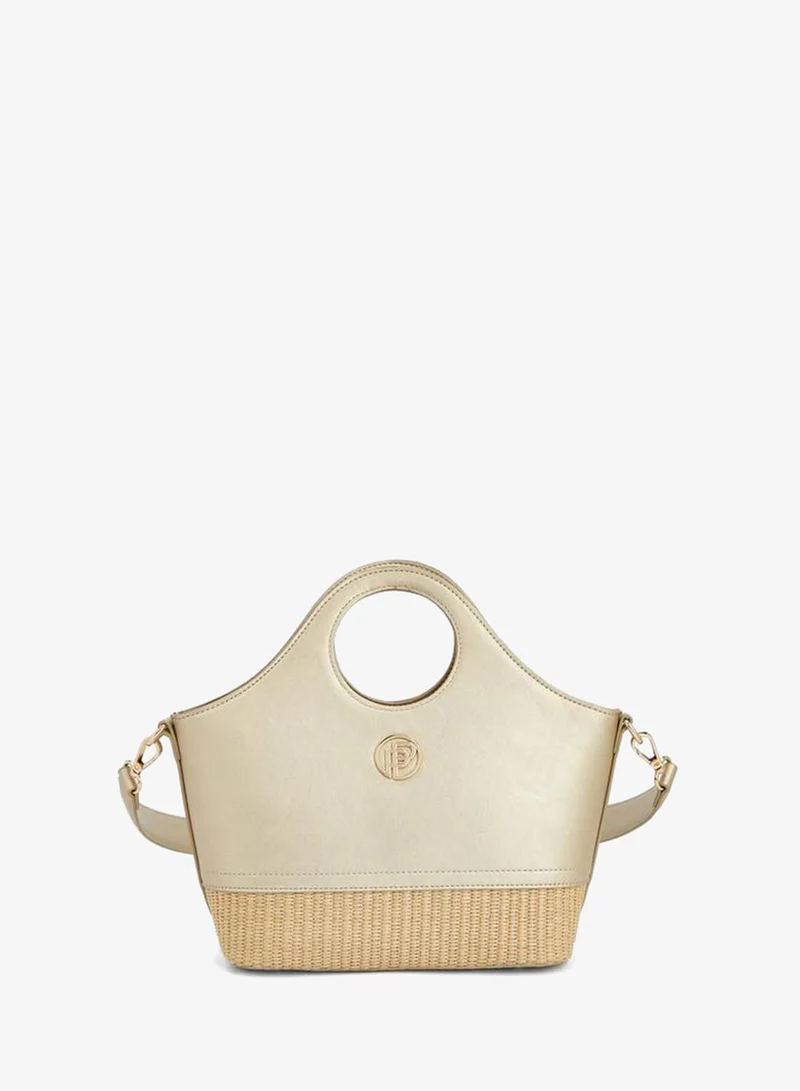 ببرمنة Textured Tote Bag With Zip Closure