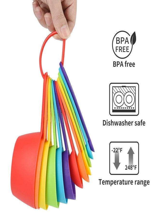 Smithcraft طقم أكواب وملاعق قياس من سميثكراف، 12 قطعة، أكواب وملاعق قياس بلاستيكية لطيفة بوحدات القياس المترية والأمريكية، أكواب وملاعق قياس للمواد الجافة والسائلة، مناسبة للخبز والمطبخ، لون عشوائي - Image 5