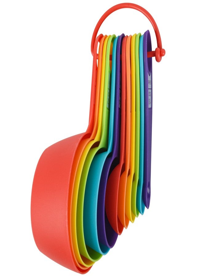 Smithcraft طقم أكواب وملاعق قياس من سميثكراف، 12 قطعة، أكواب وملاعق قياس بلاستيكية لطيفة بوحدات القياس المترية والأمريكية، أكواب وملاعق قياس للمواد الجافة والسائلة، مناسبة للخبز والمطبخ، لون عشوائي - Image 2