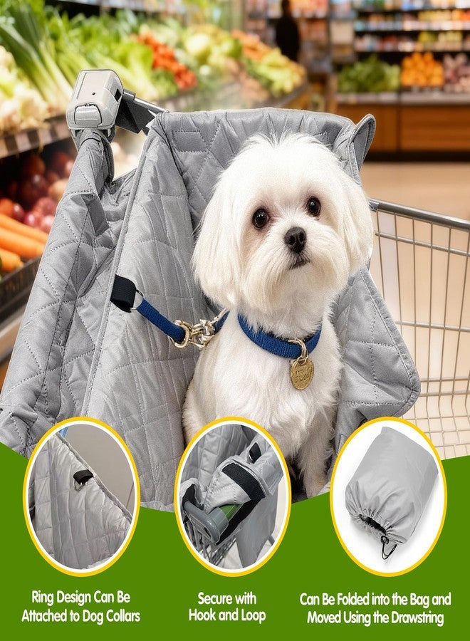 Wibeelee Portable Dogs Shopping Cart Cover Quilting Grocery Cart Cover with Carry Bag for Pets, Secured with Hook and Loop, Comfortable and Easy to Clean - Image 4