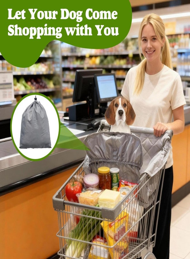 Wibeelee Portable Dogs Shopping Cart Cover Quilting Grocery Cart Cover with Carry Bag for Pets, Secured with Hook and Loop, Comfortable and Easy to Clean - Image 3