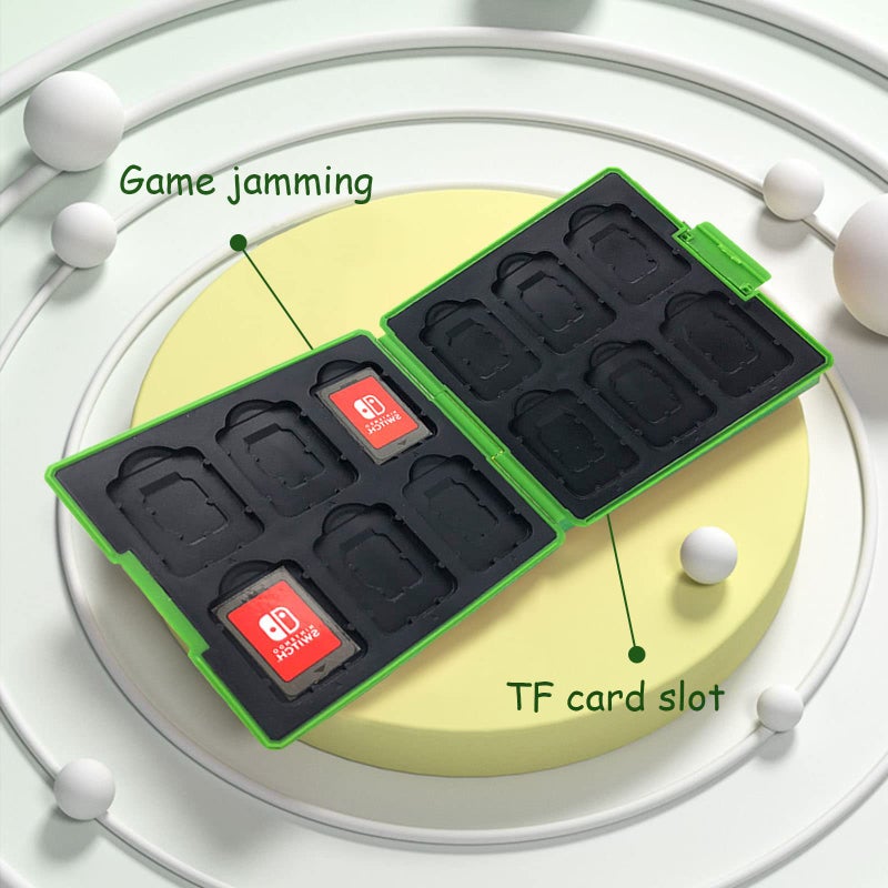 doepeBAE Switch Game Card Case - Portable Hard Shell Storage with 12 Card Slots (L Green) - Image 5