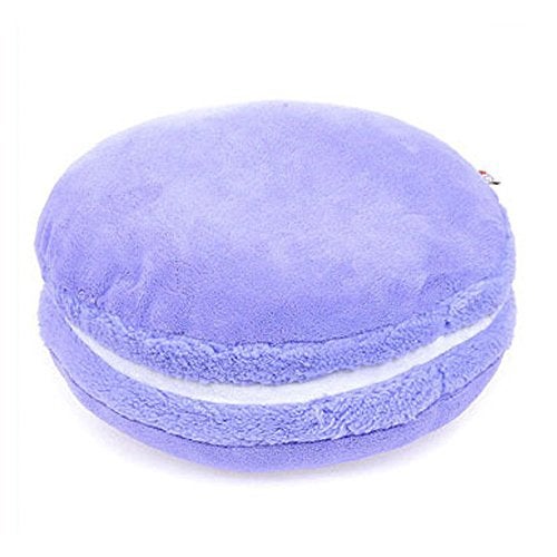 ChezMax Macaron Pillow Plush Back Bolster Cushion Microbead Throw Pillow Case Round Seat Cushion Home Decor Pillow for Sofa Bedroom Office Dormitory Car 14.5" Lavender Purple - Image 2