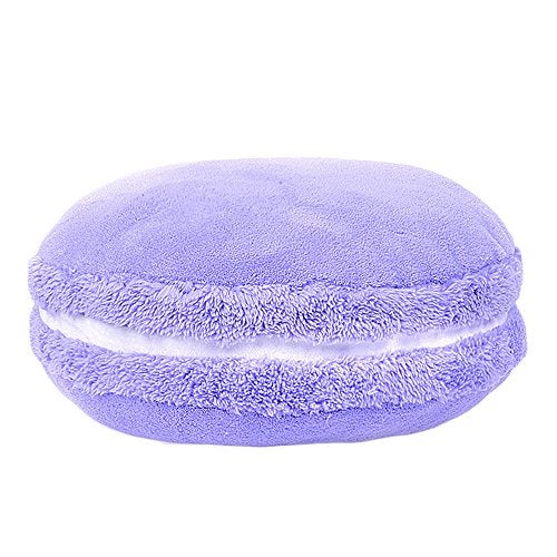 ChezMax Macaron Pillow Plush Back Bolster Cushion Microbead Throw Pillow Case Round Seat Cushion Home Decor Pillow for Sofa Bedroom Office Dormitory Car 14.5" Lavender Purple - Image 1