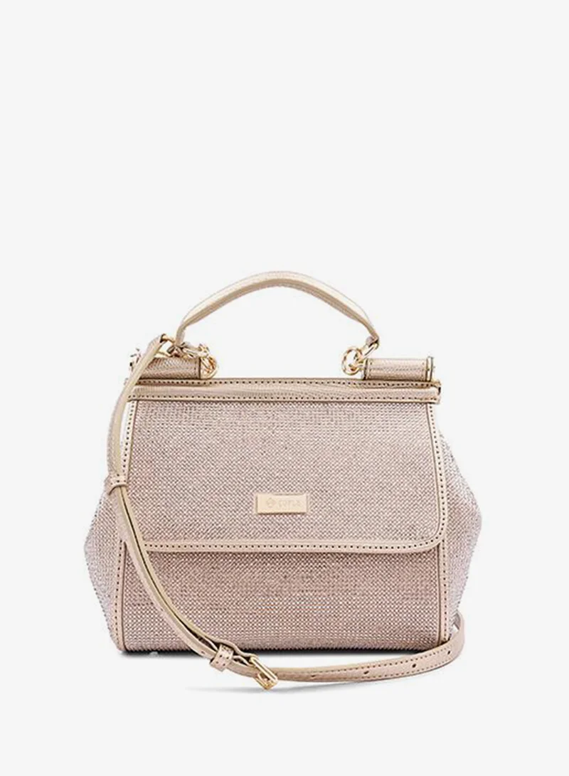Cuple LTGold Cuple Textured Zip Shoulder Bag for Women | Best Price UAE
