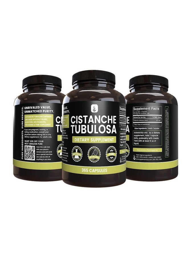 PURE ORIGINAL INGREDIENTS مكونات أصلية نقية سيستانش توبولوسا (365 كبسولة) بدون مغنيسيوم أو حشوات أرز، دائمًا نقية، تم التحقق منها في المختبر - Image 4