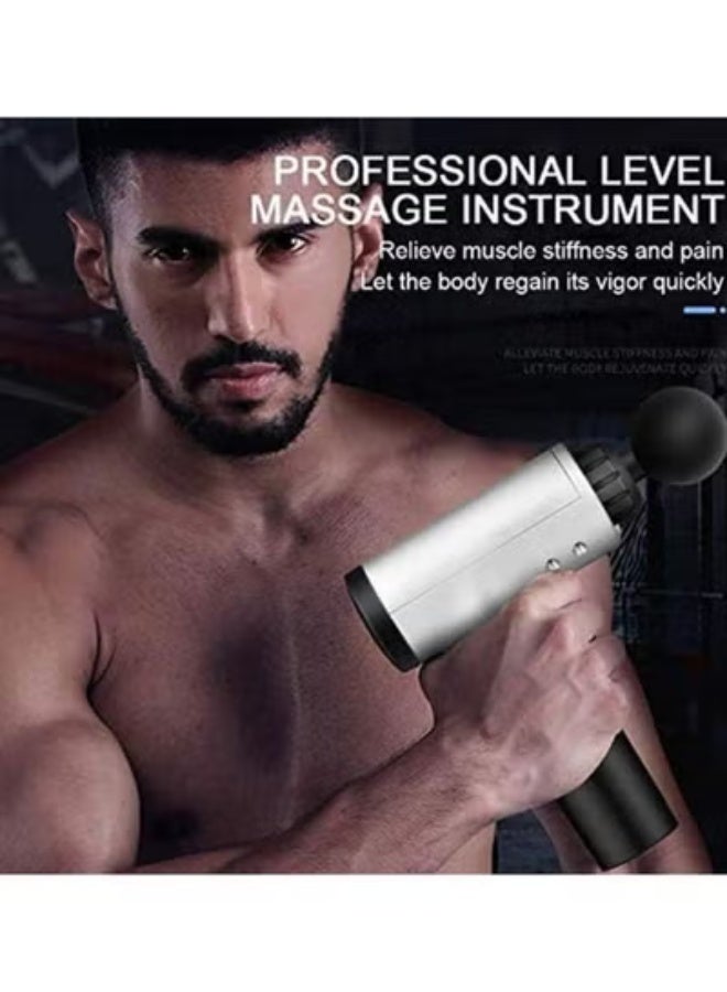 Deep Tissue Electric Muscle Massage Gun – Percussion Therapy for Pain Relief & Recovery, 6 Speeds, 4 Heads, Quiet Motor, Portable & Rechargeable for Athletes & Fitness – Black - Image 4