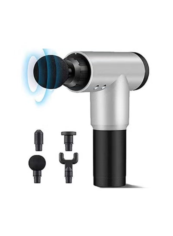 Deep Tissue Electric Muscle Massage Gun – Percussion Therapy for Pain Relief & Recovery, 6 Speeds, 4 Heads, Quiet Motor, Portable & Rechargeable for Athletes & Fitness – Black - Image 1