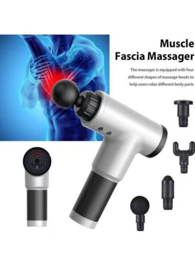 Deep Tissue Electric Muscle Massage Gun – Percussion Therapy for Pain Relief & Recovery, 6 Speeds, 4 Heads, Quiet Motor, Portable & Rechargeable for Athletes & Fitness – Black - Image 3