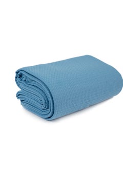 Home of linens مفرش سرير قطني باللون الأزرق الفاتح 180×250  - Image 2