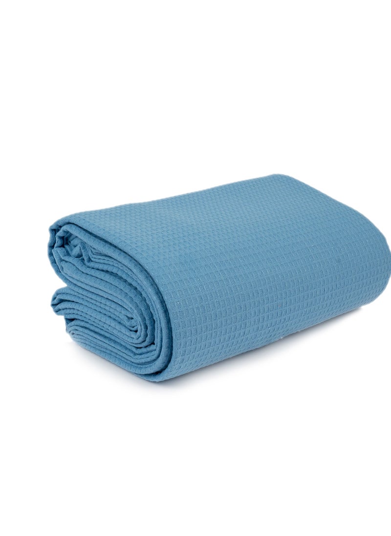 Home of linens مفرش سرير قطني باللون الأزرق الفاتح 180×250  - Image 2