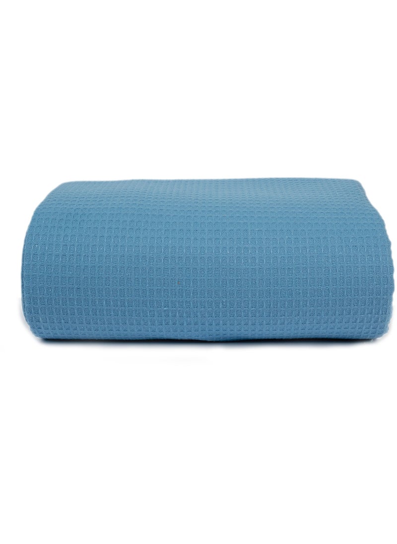 Home of linens مفرش سرير قطني باللون الأزرق الفاتح 180×250  - Image 1
