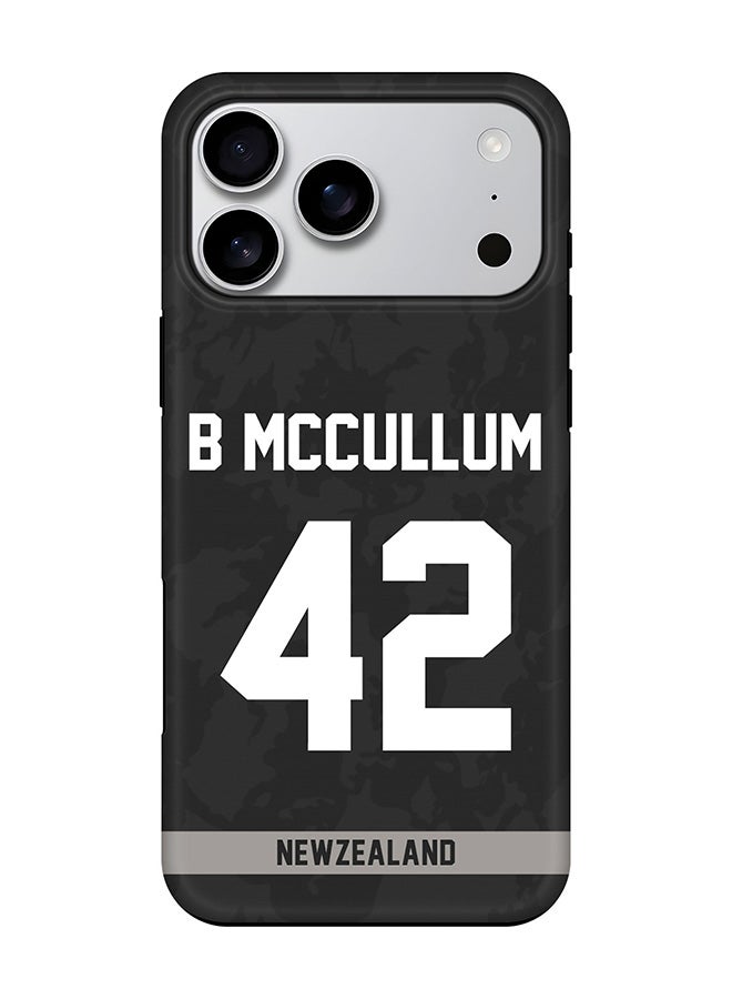 Stylizedd Tough Pro Magnetic Case for iPhone 17 Pro Max, Dual Layer hybrid PC + TPU Mobile Cover Matte - New Zealand Brendon McCullum, Jersey No 42