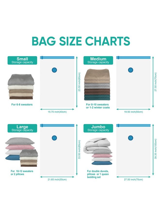 MattEasy MattEasy Space Saver Vacuum Storage Bags, 6 Pack Space Saver Bags with Pump, Storage Vacuum Sealed Bags for Clothes, Comforters, Blankets, Bedding (6 Small) - Image 4