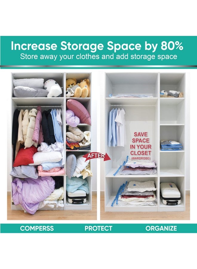 MattEasy MattEasy Space Saver Vacuum Storage Bags, 6 Pack Space Saver Bags with Pump, Storage Vacuum Sealed Bags for Clothes, Comforters, Blankets, Bedding (6 Small) - Image 2