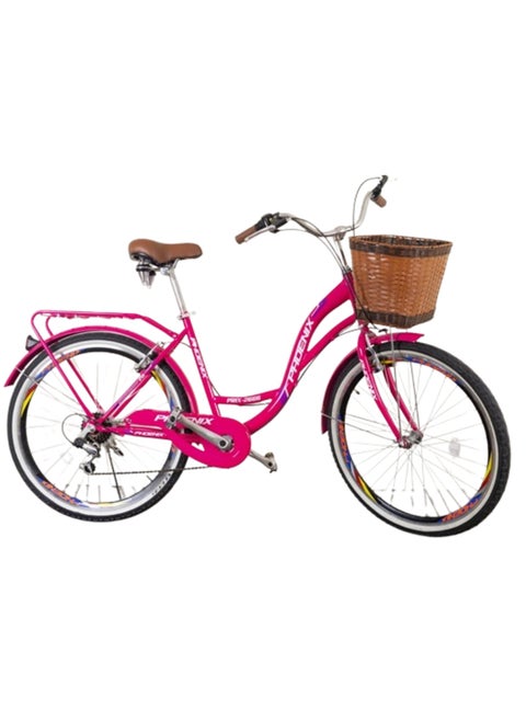 PHONIX Cute Bike - Stylish Steel Frame with 7-Speed Shimano Gears