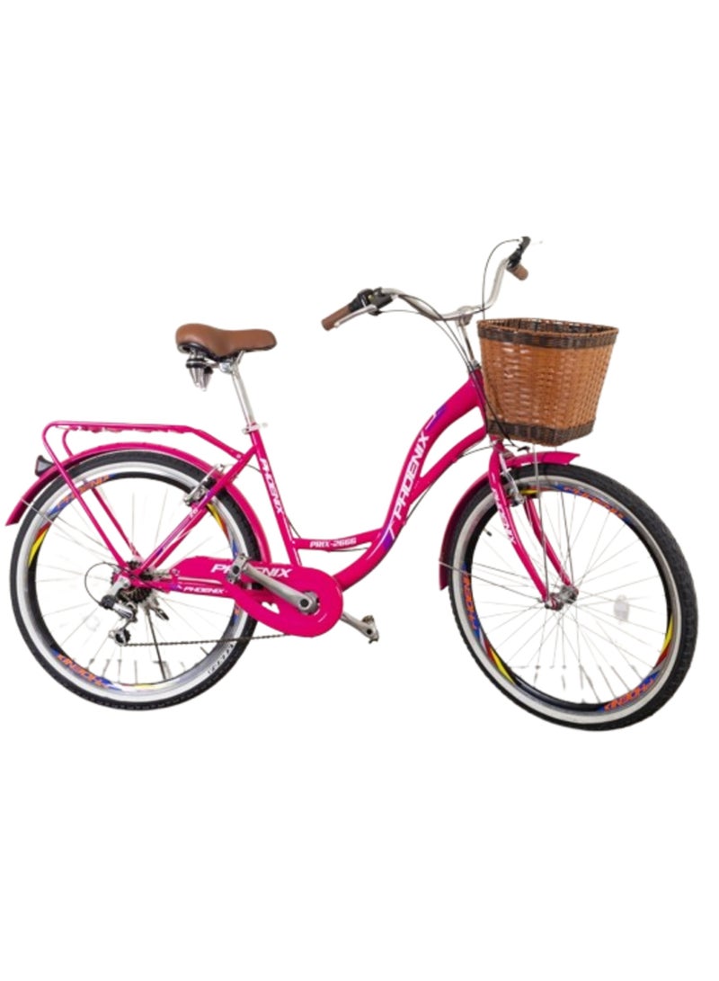Phonix - PHONIX Cute Bike - Stylish Steel Frame with 7-Speed Shimano Gears - Image 1