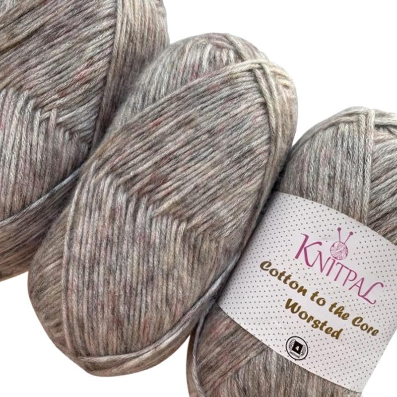 Cotton to The Core Worsted Weight Yarn for Crocheting 3 Skeins 654 Yds300G Free Patterns  Soft Cotton Yarn for Knitting  4 Medium Worsted Weight  Light Gray