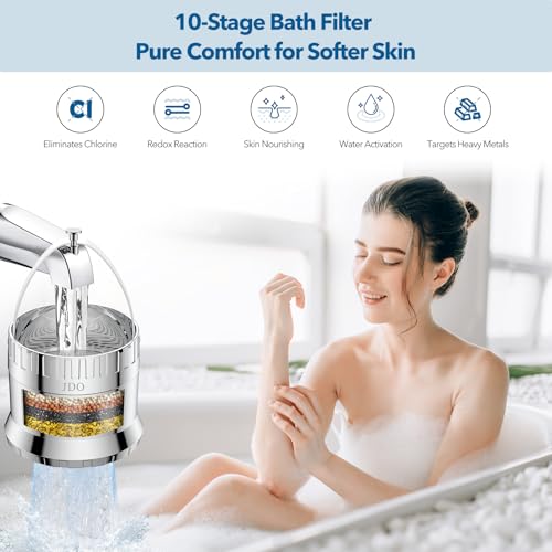 JDO Bath Filter for Tub 2500 Gallon Bathtub Water Filter, Upgraded Large Opening Design (15L/Min) Universal Fit for Bathtub Faucet, Hard Water Softener Removes Chlorine Sensitive Skin Dry Hair Friendly - Image 3