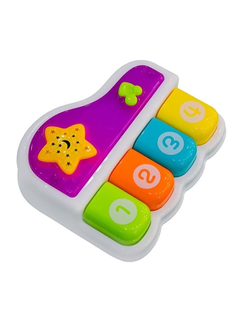 UKR Mini Musical Baby Piano – Sound & Light Musical Toy for Toddlers (White) – Early Learning Instrument for Kids - Image 1