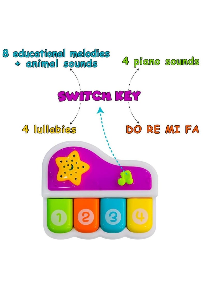 UKR Mini Musical Baby Piano – Sound & Light Musical Toy for Toddlers (White) – Early Learning Instrument for Kids - Image 3