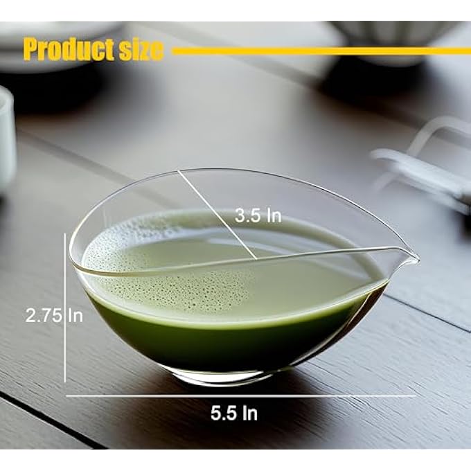 LamChyar Matcha Bowl With Spout LeadFree Glass Tea Bowl With Pour Spout 7 Oz Japanese Style Chawan Matcha Ceremony Accessories - Image 5